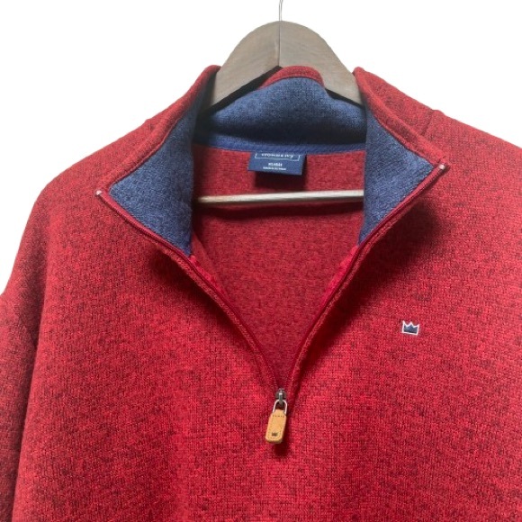 Crown & Ivy Men's Crimson High Neck 1/4 Zip Pullover Sweater XLarge - Picture 3 of 7